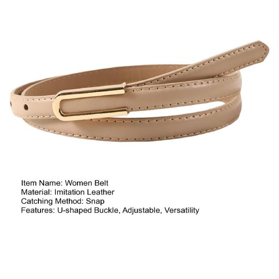 Ceinture Femme en Cuir Synthétique Boucle en U Ceinture de Taille Réglable Couleur Unie Robe Chemise Hauts Ceinture de Taille Accessoire Vêtement