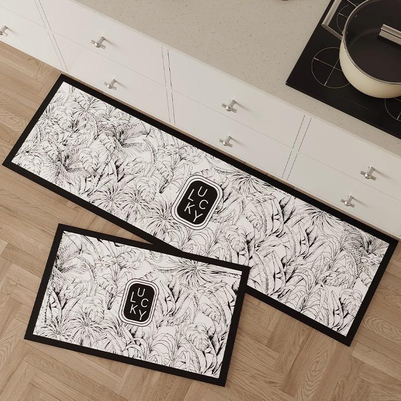 

Коврик из ПВХ кожи для кухни Водонепроницаемый Грязеотталкивающий Домашний Декоративный Ковер Маслостойкий Противоскользящий Длинный Коврик для Ног Vinilicas Cocina 50x80cm(19x31inch)