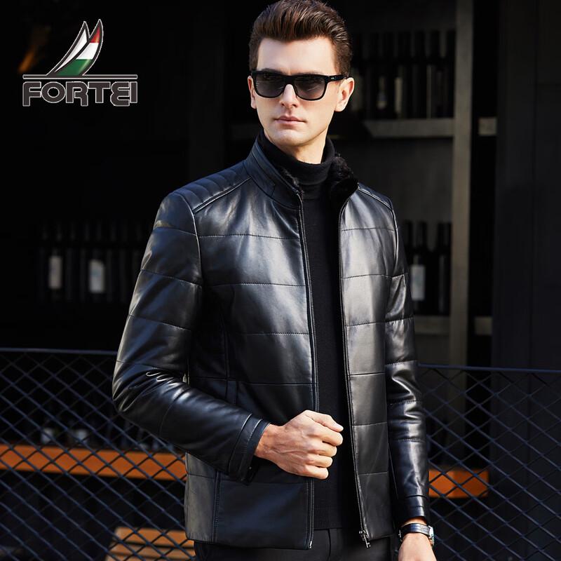 

Мужская зимняя куртка из овчины Futing с воротником из меха норки L