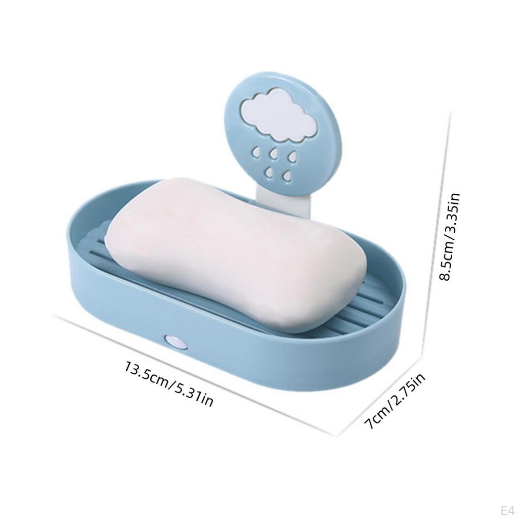 Drain Soap Dish Box Detachable Container Wall Mounted Standing Tray Holder