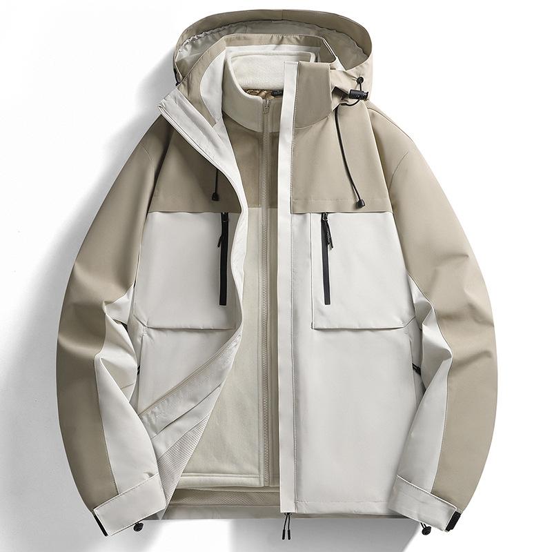 

Куртка Съемный Три-в-одном Костюм из двух частей для альпинизма и активного отдыха Ветрозащитный Водонепроницаемый Парный лыжный костюм Плюс вельвет 3XL