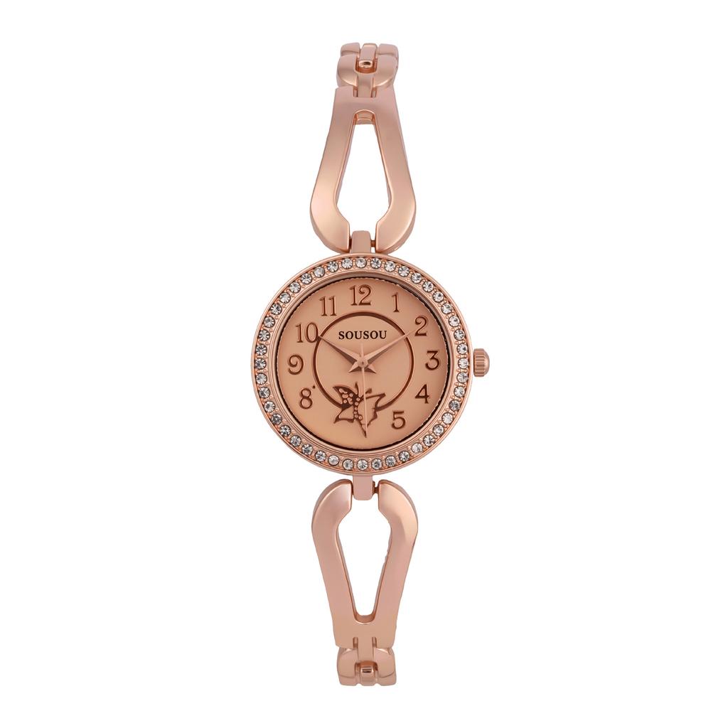 Women Watches Quartz Dial Bracelet Rhinestone Chain Ladies Clock