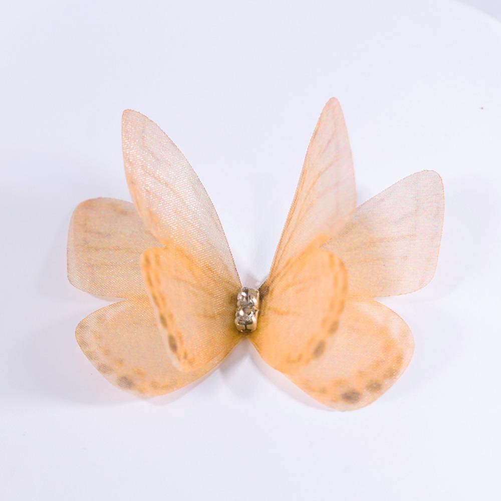 50Pcs 3D Organza Fabric Butterfly Appliques Clothes Sewing Patch  Bridal Hair Accessories