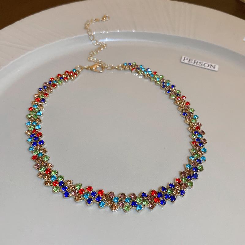 Elegant Full Diamond High-End Choker Necklace for Women - Trendy Clavicle Chain
