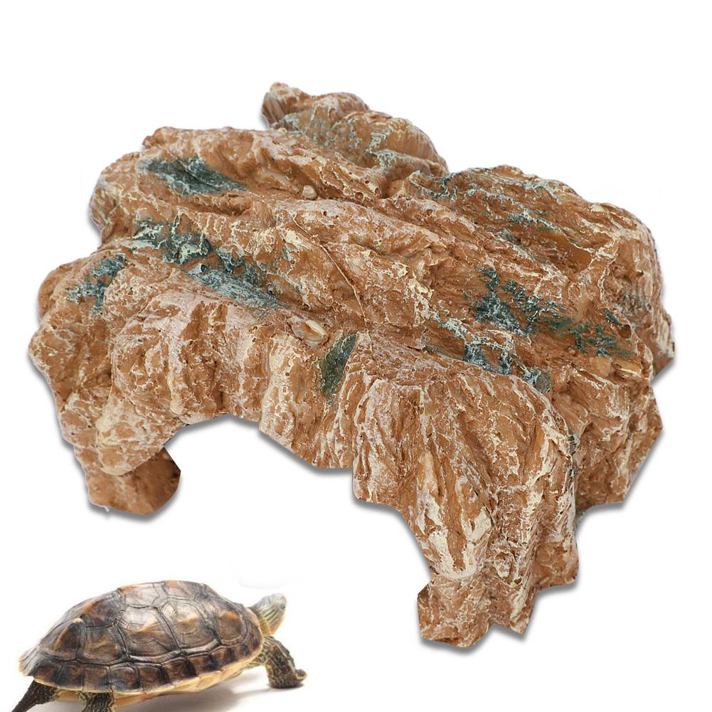 Resin Rockery Turtle Hide Rock Climbing Basking Habitat Cave for Landscape Decoration