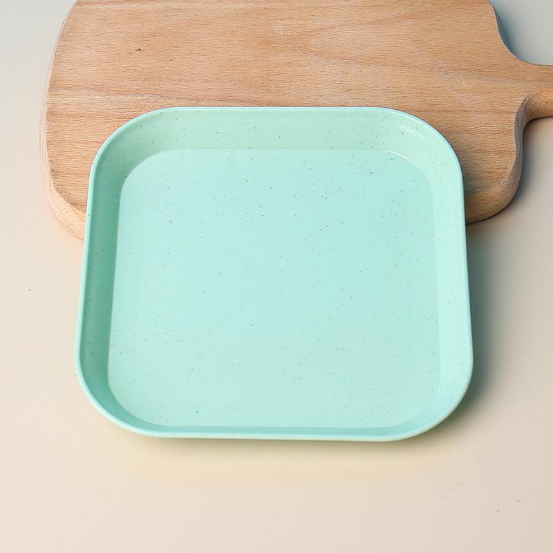 Wheat Straw Tableware Spit Bone Dish Household Plastic Dessert Dishes Dining Garbage Dish Sauce Dish Small Square Plate