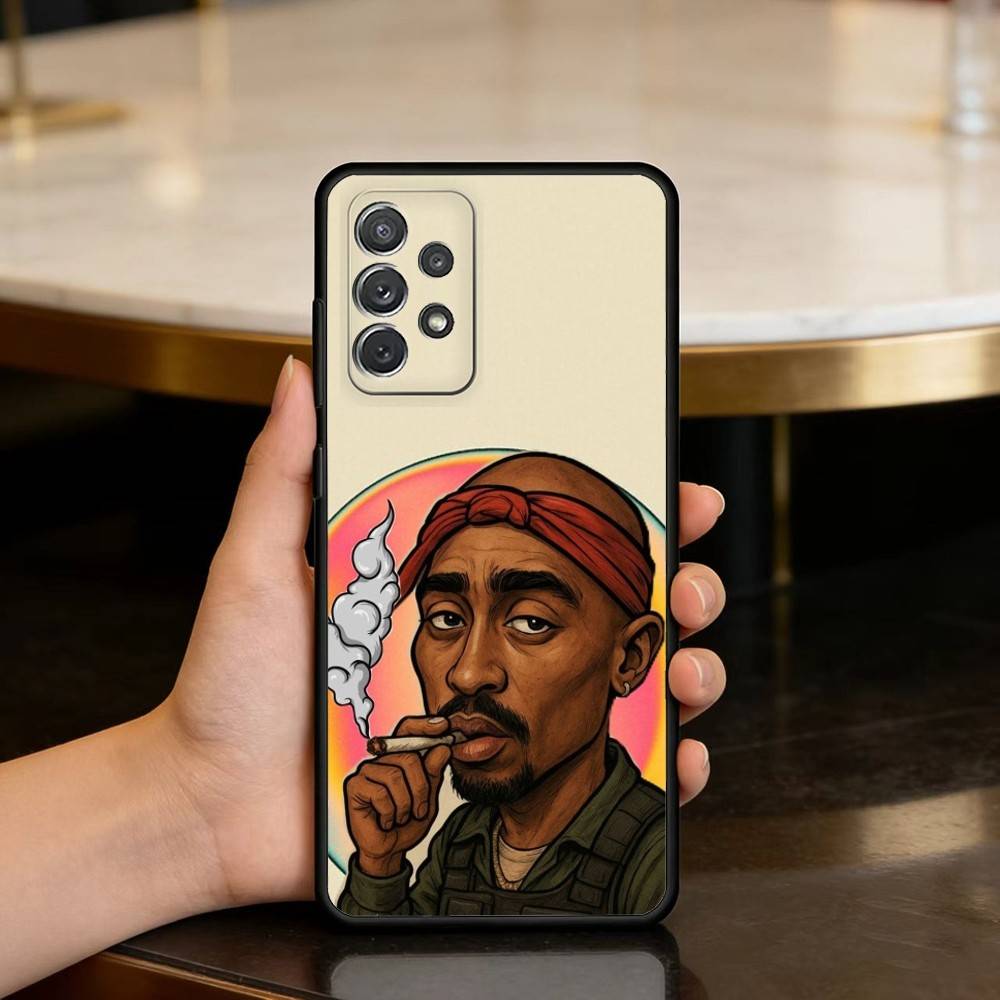 Rapper 2Pac Sänger Handyhülle Für Samsung Galaxy A73,A72,A71,A70,A53,A52,A51,Weiche Silikon Schwarze Hülle