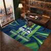 Seattle Seahawks Personalized Crystal Velvet Carpet, Customized Name Text Soft Anti‑Slip Rug for Living Room Bedroom