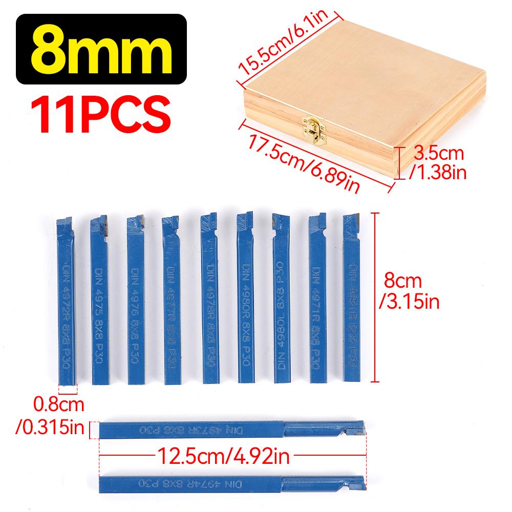 

11 шт./набор P30 8/10/12 мм Режущий токарный расточной биты с твердосплавной напайкой Набор инструментов для мини-металлообрабатывающего токарного станка Твердосплав для токарной резьбы по металлу