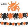 Holiday Atmosphere Decor 5 Pcs 10FT Halloween Banner, Spooky Spider Bat Skull Ghost Themed Party Decorations Pumpkin Hanging Bunting Garland