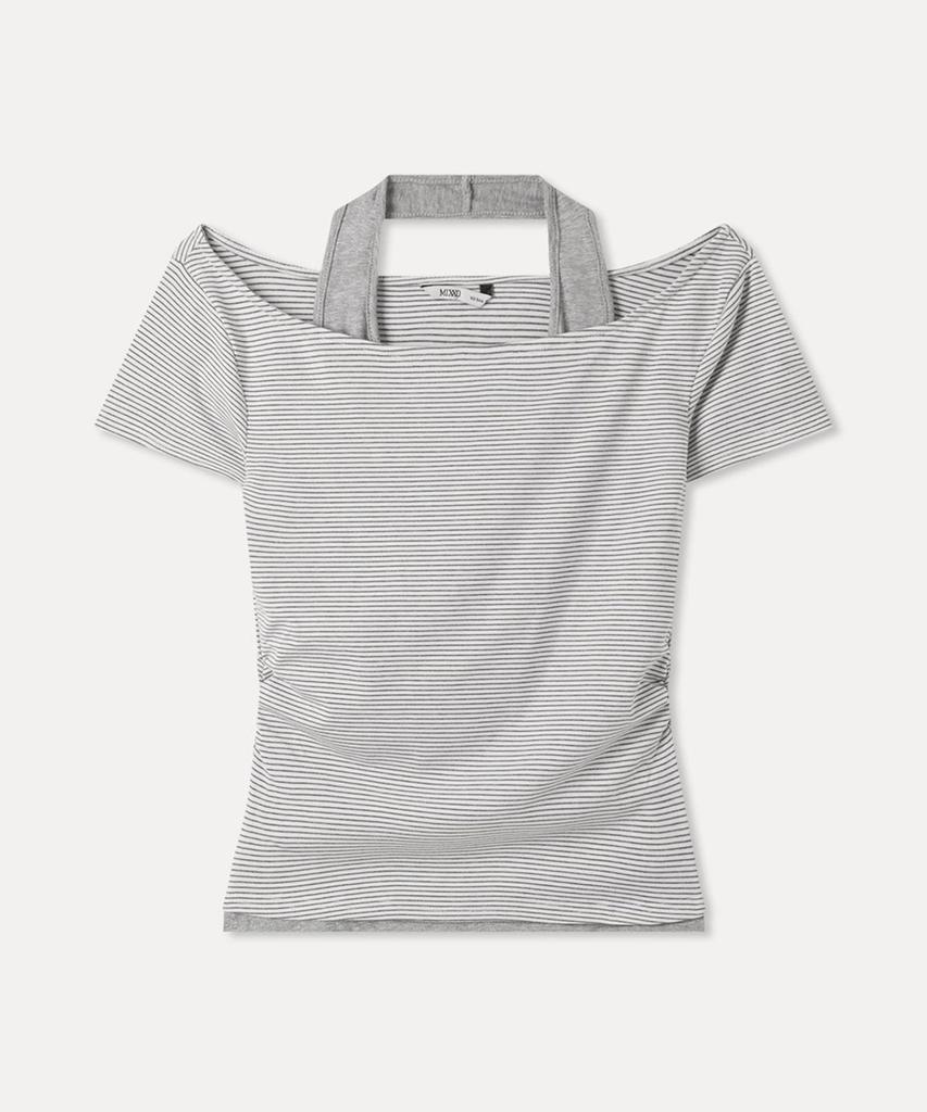 MIXXO Striped Halter Layered T-Shirt Re Hwg70Qa_Miwhwg90Qa