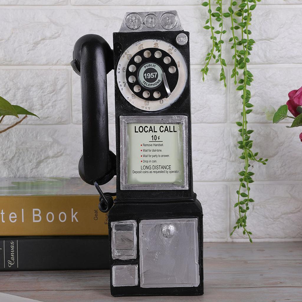 Retro European Style Telephone Model Decor Home Resin Craft Window Photography Props Decoration