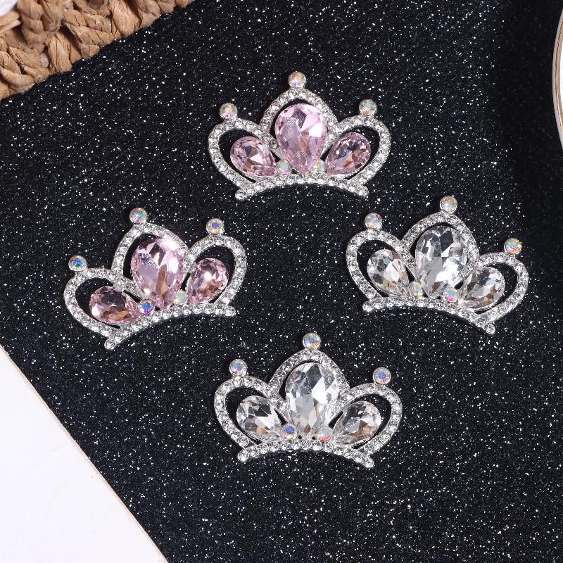 10Pcs Able Flash  Studded Alloy Crown Accessories Diy Hairpin Hair Clip Decoration