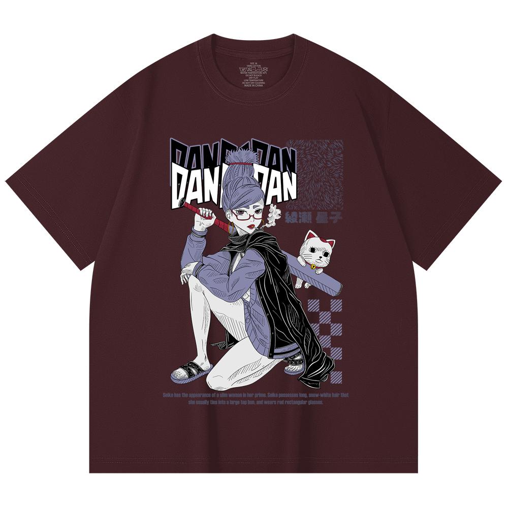 230 g/m² 100% Baumwolle Dandadan V3 Seiko Print Unisex Schweres Baumwoll-T-Shirt