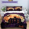 3pc Halloween Haunted Cover Set - 1 Quilt Cover + 2 Pillowcases, All Seasons Bedroom Setting, Perfect for Home064