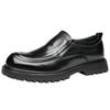 New Men's Leather Shoes Genuine Leather Cowhide One-pedal Loafers Business Leisure Middle-aged and Elderly Dad Shoes Wear-resistant and Non-slip 