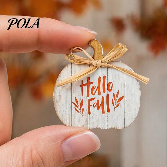 Party Decorations 5Pcs Fall Wooden Pumpkin Door Hanger for Front Door, Rustic Decorative Decor Farmhouse Welcome Sign Autumn Thanksgiving Wall Porch