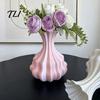 Moderne Tafeldecoraties 3D Geprinte Bloemenvaas, Decoratieve Scandinavische Stijl Bloemenarrangement Verfijnde Woonaccessoires Container, Minimalistisch