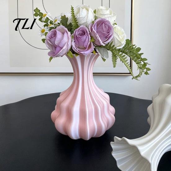 Moderne Tafeldecoraties 3D Geprinte Bloemenvaas, Decoratieve Scandinavische Stijl Bloemenarrangement Verfijnde Woonaccessoires Container, Minimalistisch