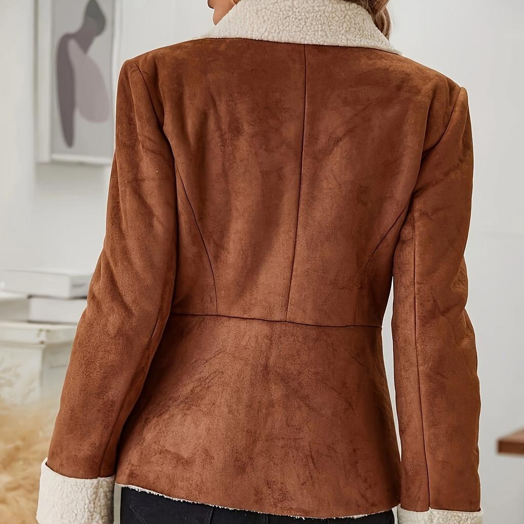 Herbst- und Winter Damen Casual Kältefest und Warm Revers Retro Jacke