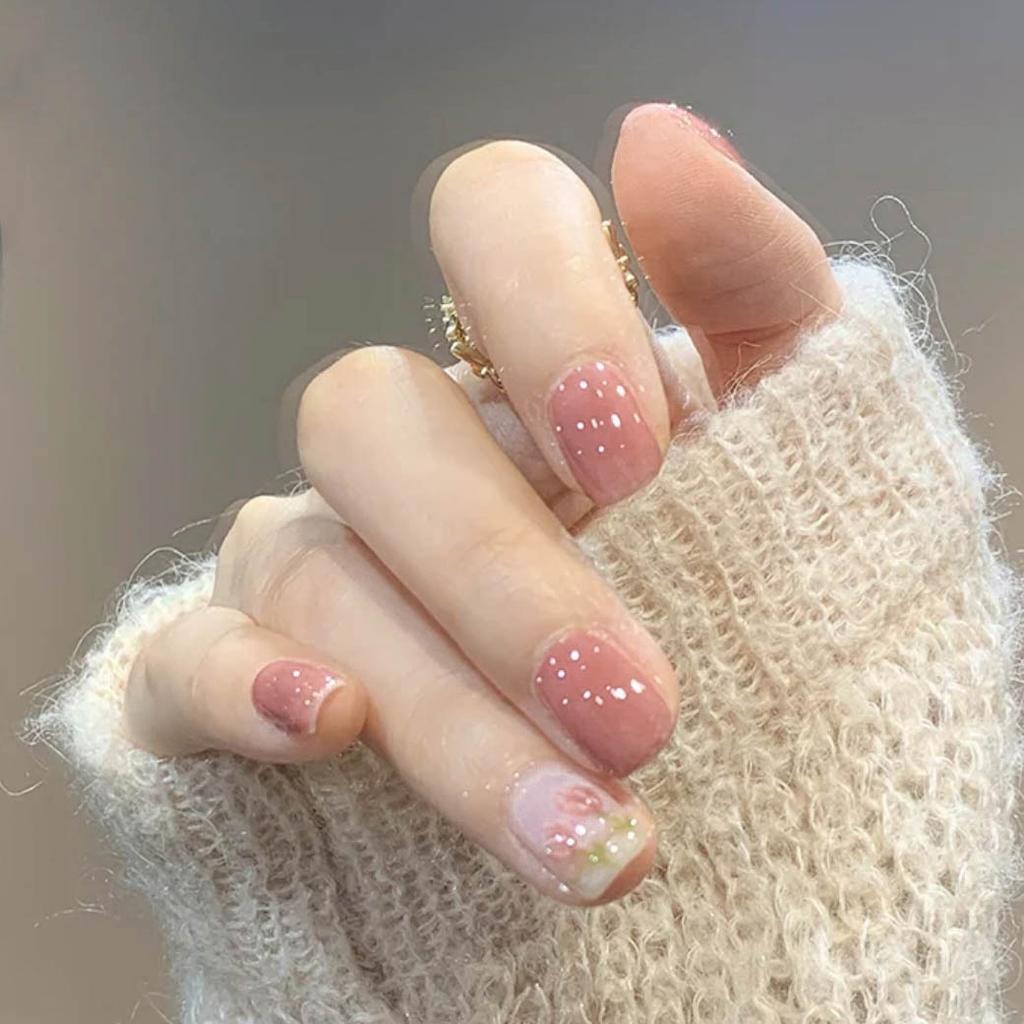 24 Stück Mandel Französische Press-On Nägel Abnehmbar Vollabdeckung Ballerina Falsche Nagelspitzen Für Damen Mädchen