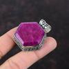 Faceted Kashmir Ruby Pendant Genuine Gemstone Pendant 925 Sterling Silver Pendant Kashmir Ruby Jewelry Handmade Vintage Pendant Gift For Him