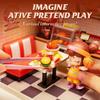 Rolife Diy 3D Puzzle Home Gift Idea Model Supply Store Kit with LED Yum Yum Burger And Leisurely Cheers Bar And Sweet Sips Tea