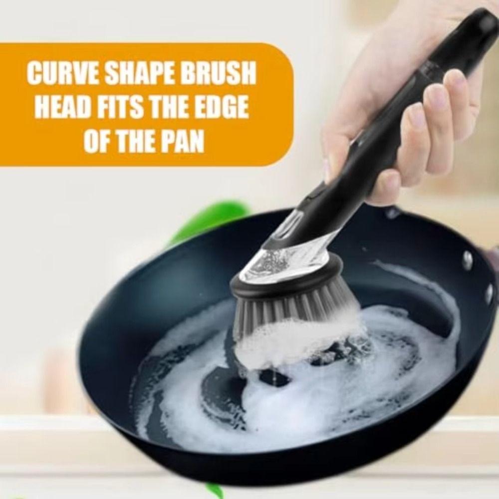 Creative Automatic Liquid Dishwashing Brush Non-Slip Cookware Cleaner Brush  Sink Cleaning