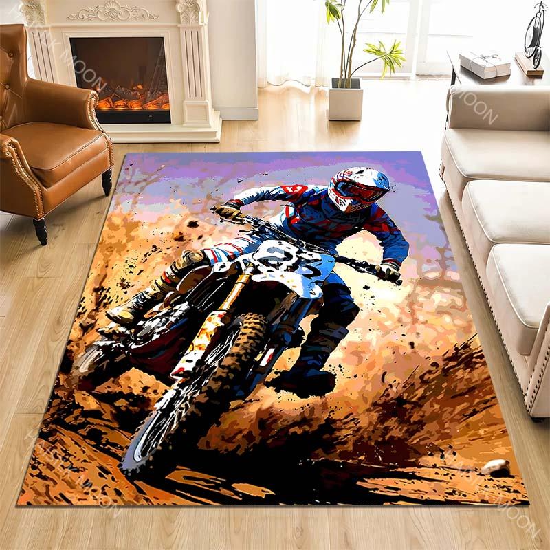 1PC Motocross racing mud spray action Carpet for Living Room Bedroom Sofa Home Decor Rus Non-slip Floor Mat Luxury Gift