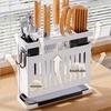 Messerhalter Küchenarbeitsplatte Wandmontiert Multifunktional Essstäbchen Löffel Messer Aufbewahrungsregal