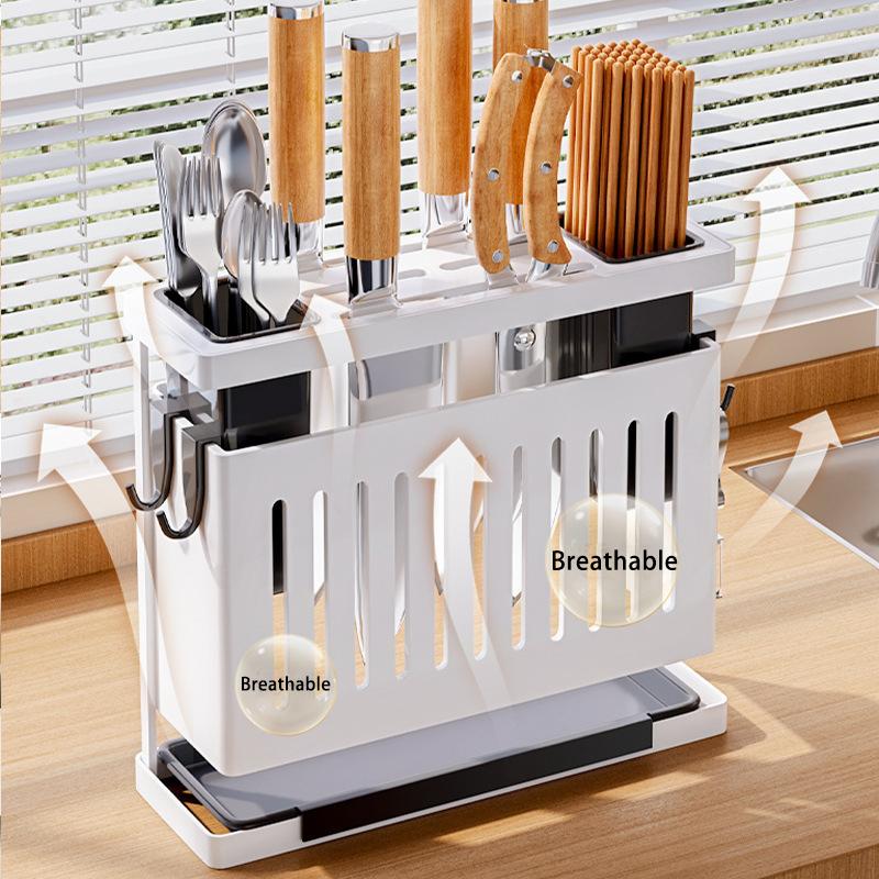 Suport cuțite blat bucătărie montat pe perete multifuncțional suport depozitare bețișoare linguri cuțite