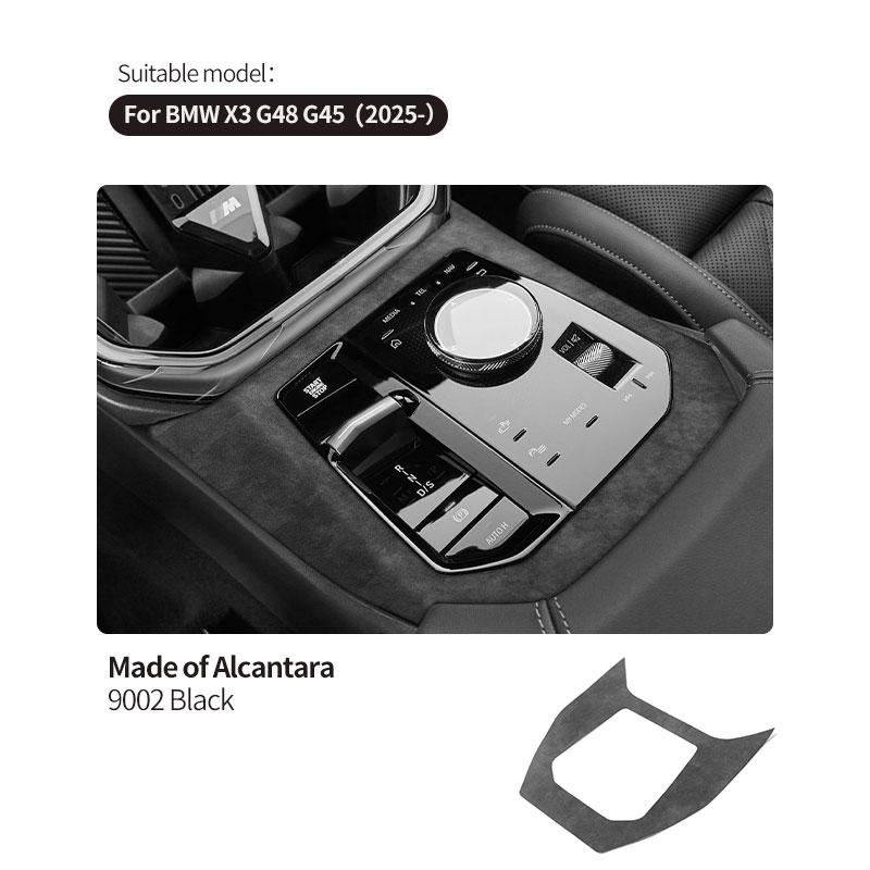 Para BMW X3 G45 (2025-) Panel de Adhesivo Decorativo de Almacenamiento para Consola Central de Coche M Performance Accesorios de Tuning Interior de Alcantara