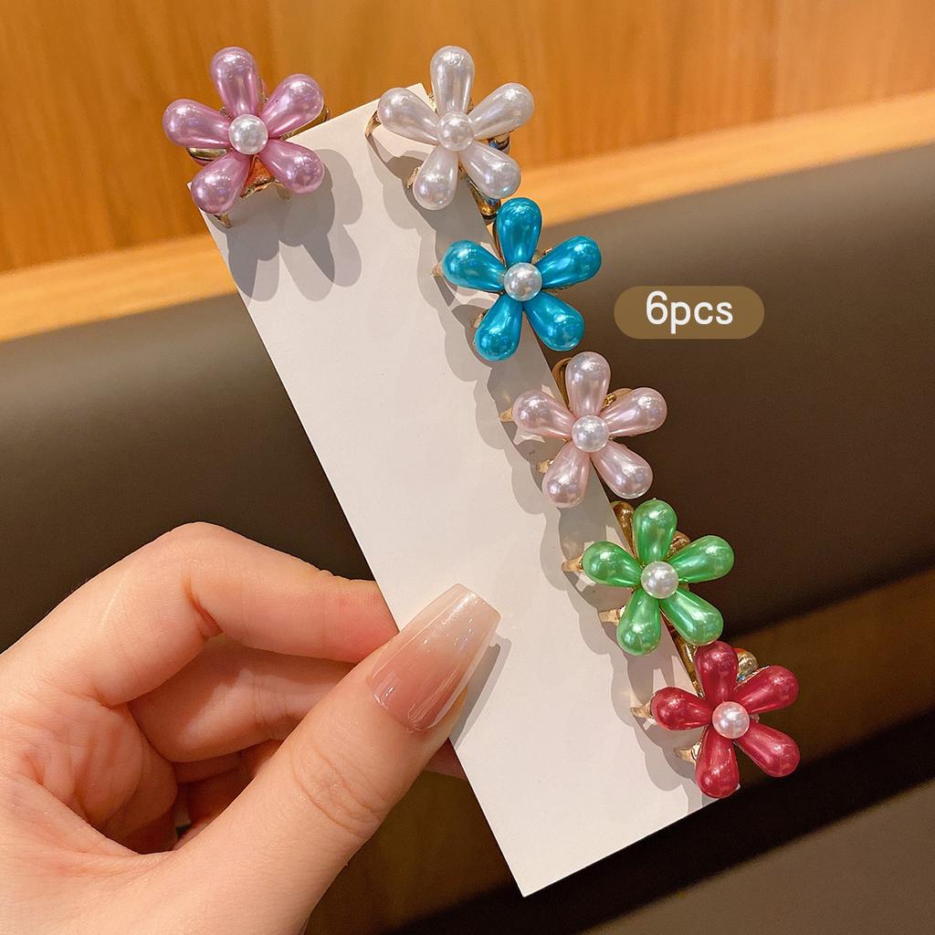 6 Colorful Small Flower Hair Clips with Sweet Wind Hair Claws Suitable for Daily Use As Hair Accessories