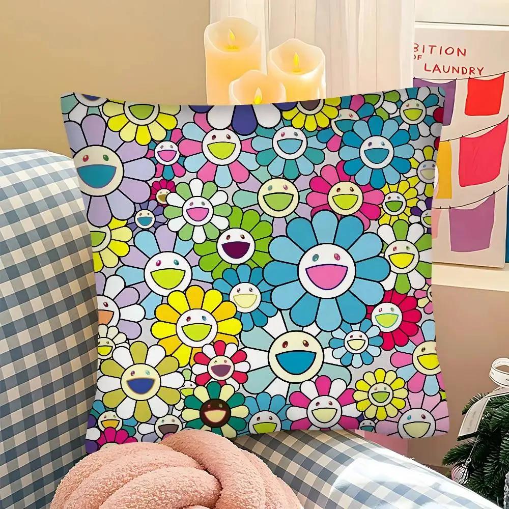 M Murakami Takashi A An Homage To Monopink 1960 Pillow Case Square Pillow Bedroom Sofa Leisure Comfort Cushion Car