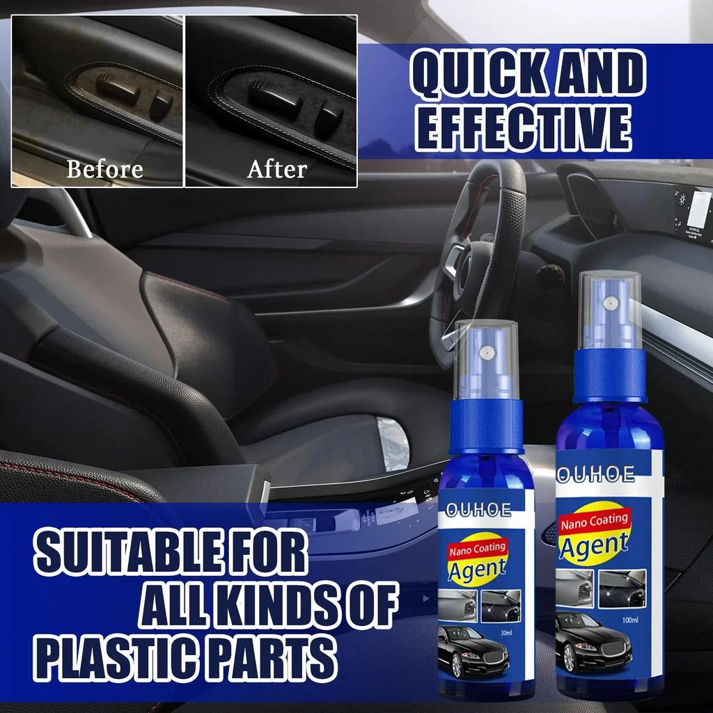 Motorcycl Plastic Restorer Coating Agent Auto Plastic Rubber Exterior Repair Clean Refresh Restoration Black Shine Seal Brighten