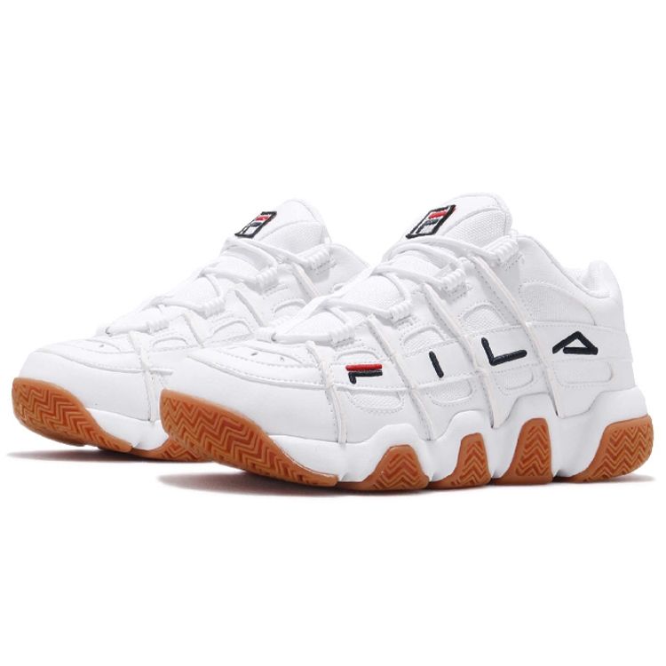 FILA Classic Versatile Comfortable Sports Casual Trendy Thick Sole Wear-Resistant Breathable Low-Top Dad Shoes Unisex Sneakers White FS1HTB1056X_WBR