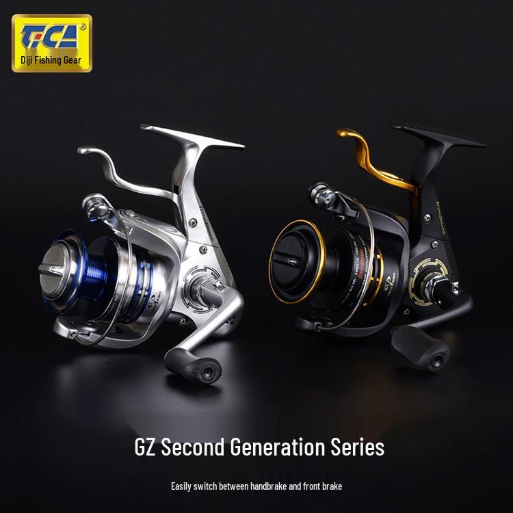 GZ Gen 2 Handbrake Spinning Reel: Anti-Seawater Rock Fishing Reel, Black/Silver Model 2008/3008 Second Gen 3008 Black