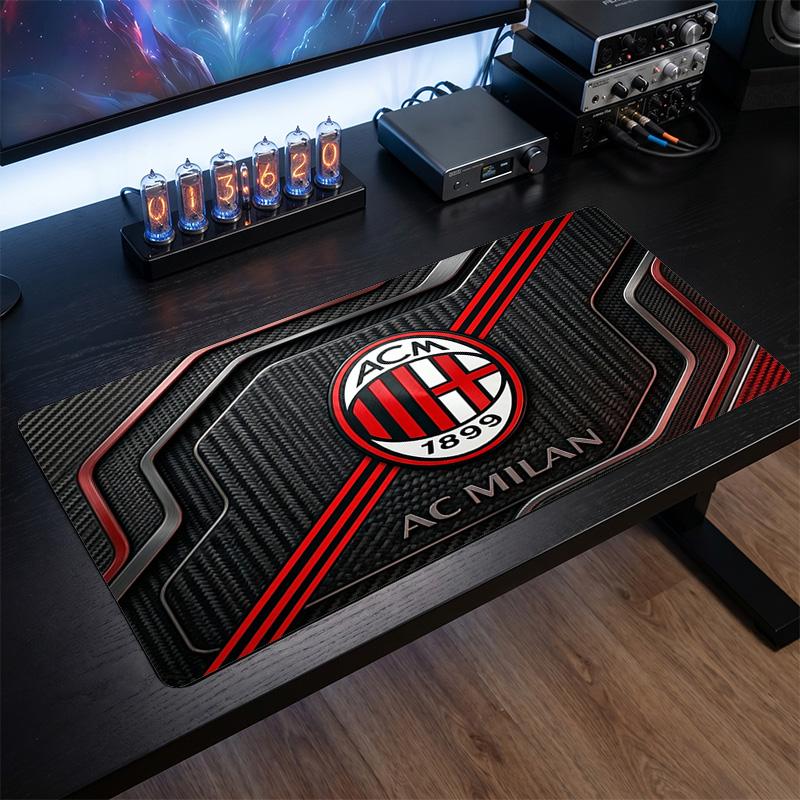 Tappetino per Mouse Grande Stampato AC Milan, Tappetino Morbido in Gomma Antiscivolo per Scrivania da Gioco per Ufficio Laptop Computer Decorazione
