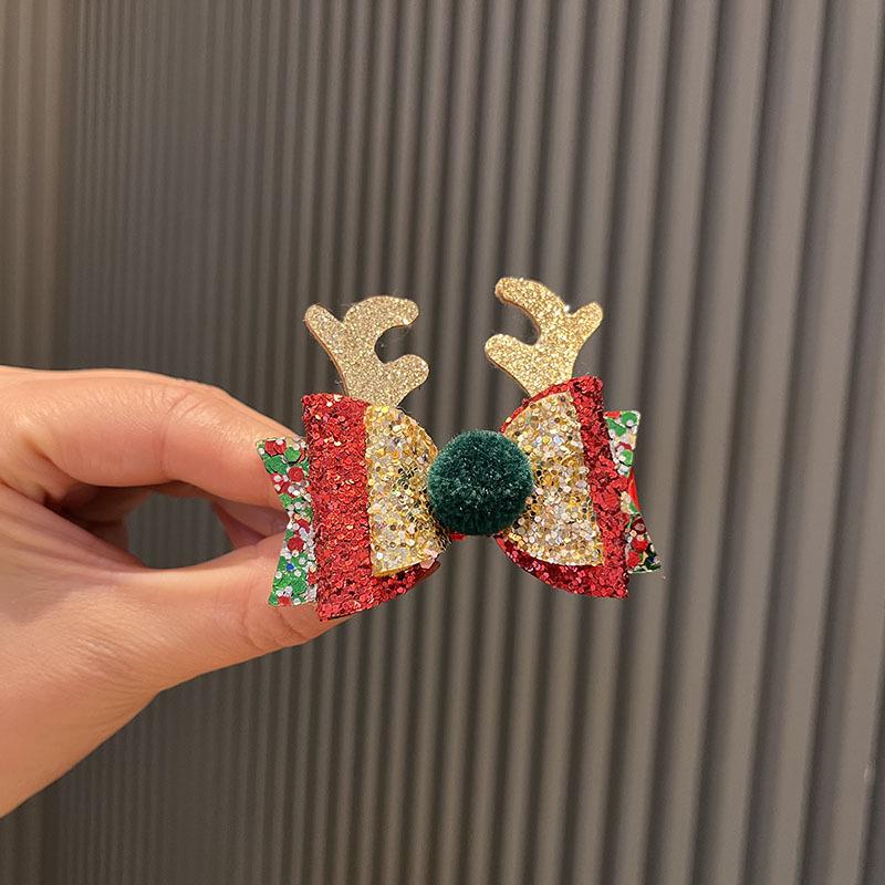 Christmas Cartoon Hair Clips for Girls - Red Holiday Hairpins and Accessories