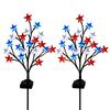 Independence Day Branch Lights – Stake Lights with 1 Panel and 2 Lamps for Garden Decor