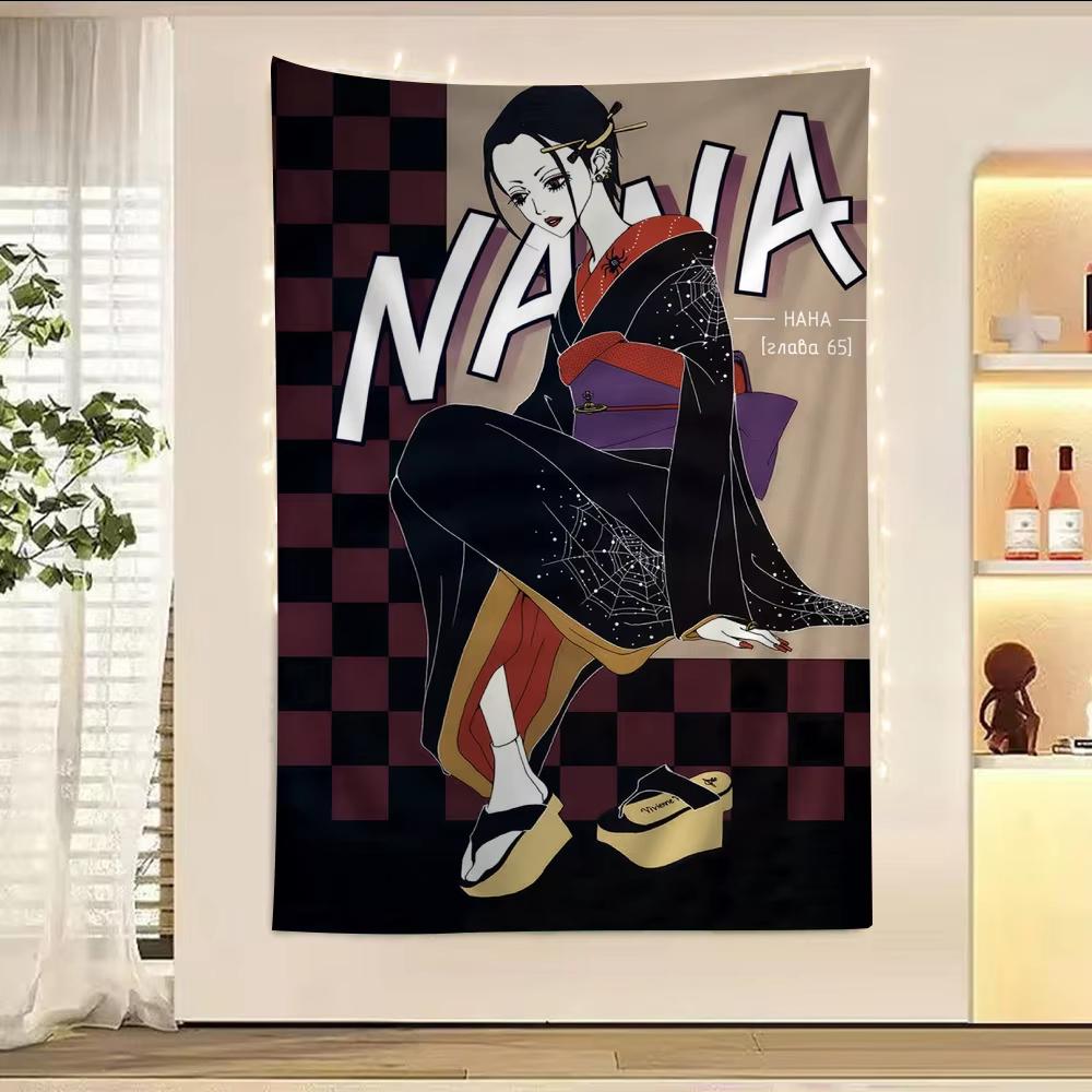 Japońskie Klasyczne Anime NANA Kolorowy Gobelin Ścienny Hippisowski Kwiat Dekoracja Pokoju Wystrój Domu Sztuka Ścienna do Pokoju w Domu Studenckim Tło