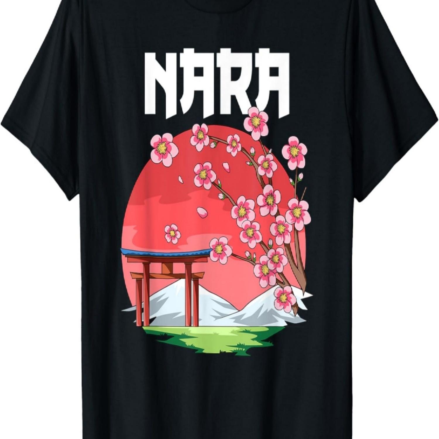 Nara Kyokujitsuki Sakura Japan Cherry Blossom T-Shirt S чёрный