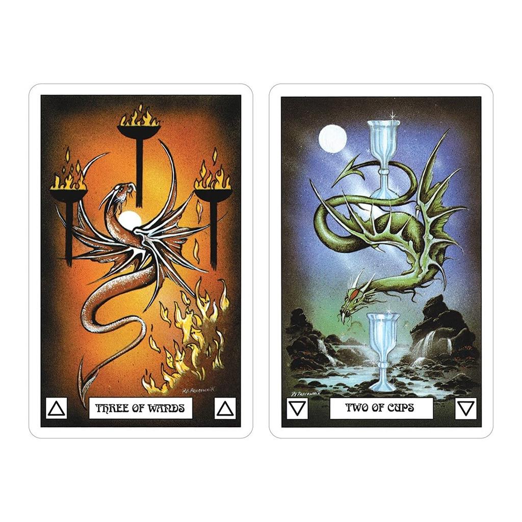 Kancharo 78-Card Tarot Card Set [Dragon Tarot] Includes Japanese Tarot Card Instructions & Pouch (Authentic)