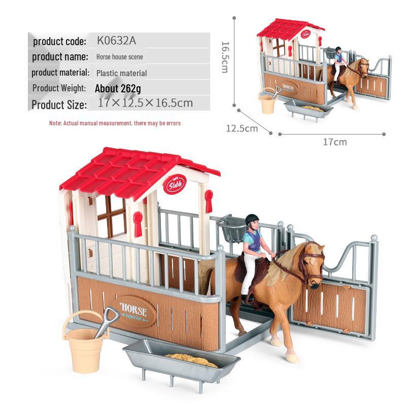 Farm Animal and Human Figures Playset with Fences: Rabbit, Sheep, Donkey, Cow - Parent-Child Simulation Toy