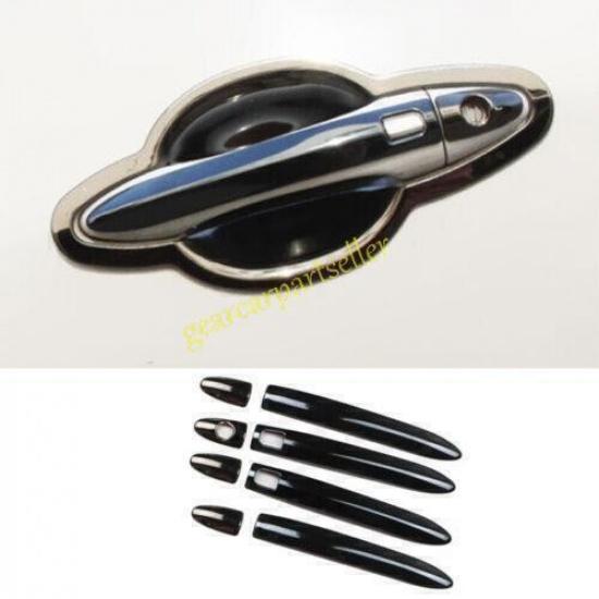 For Kia Forte K3 14-2018 Black Titanium Side Smart Door Handle Cover Trim 8PCS