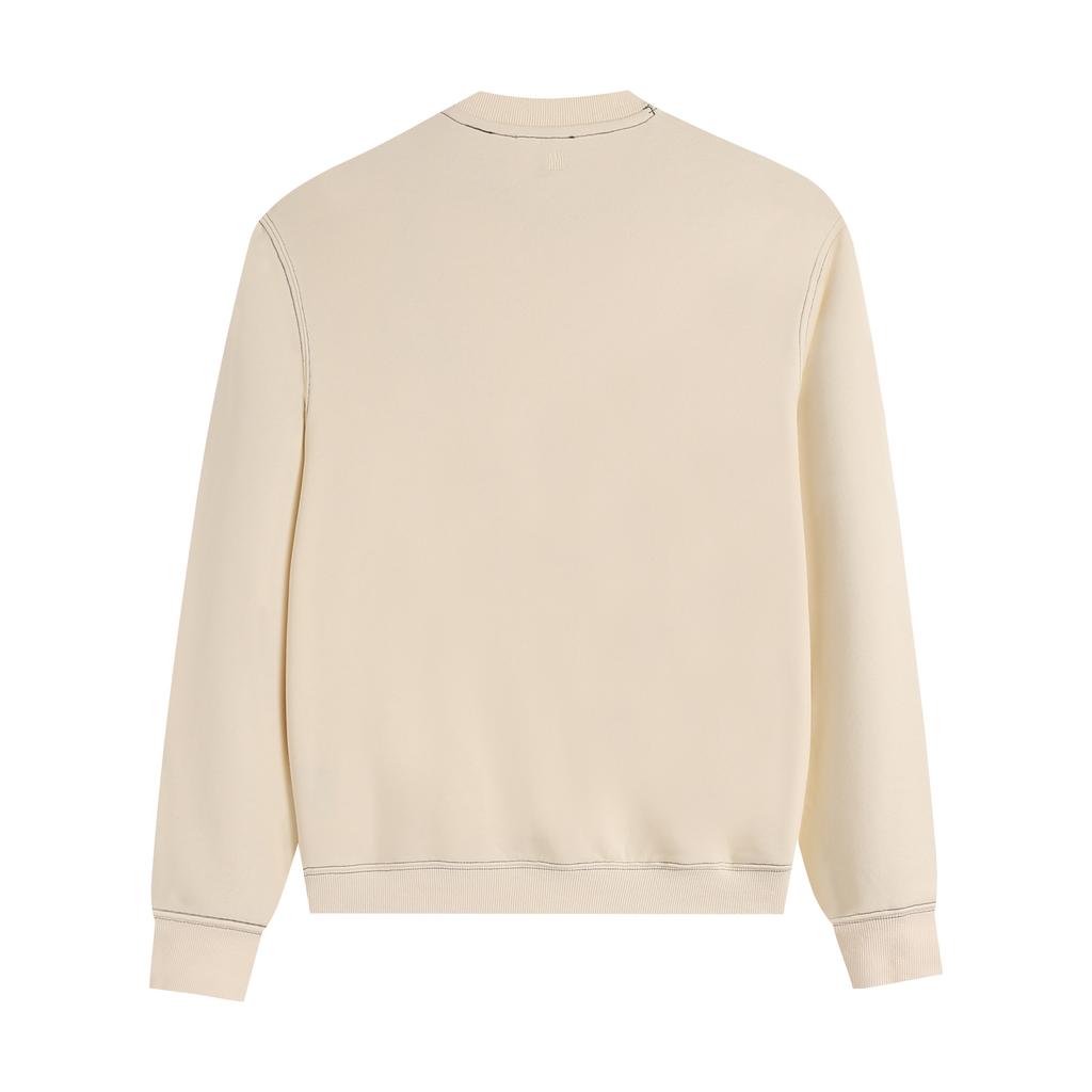 AMI 2025 Autumn and Winter New Letter Embroidery High-quality Cotton Round Neck Hoodie Couple Pullover