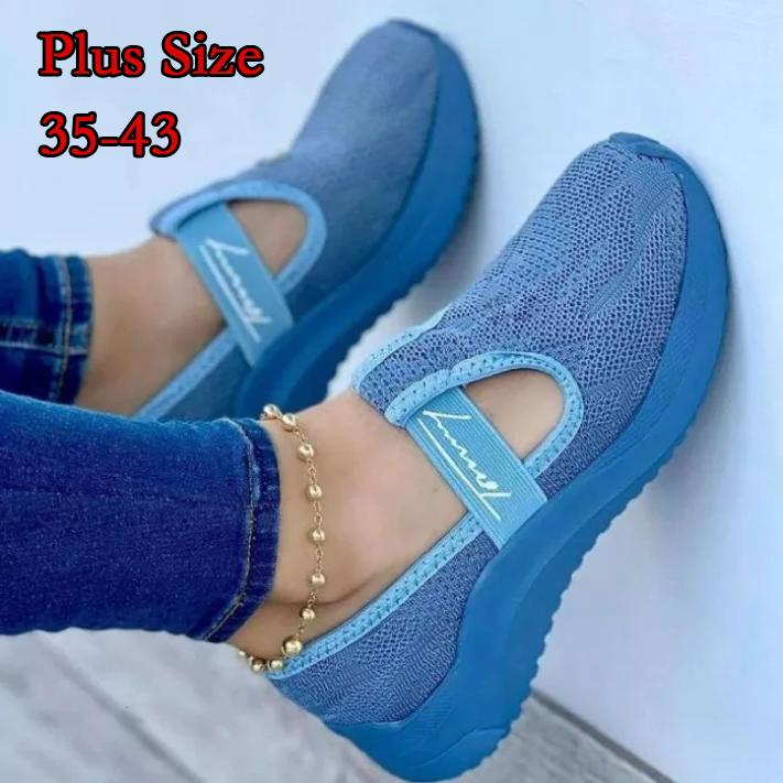 Buy 2022 Sport Flats Women Knit Mesh Sneakers Breathable Summer Shoes