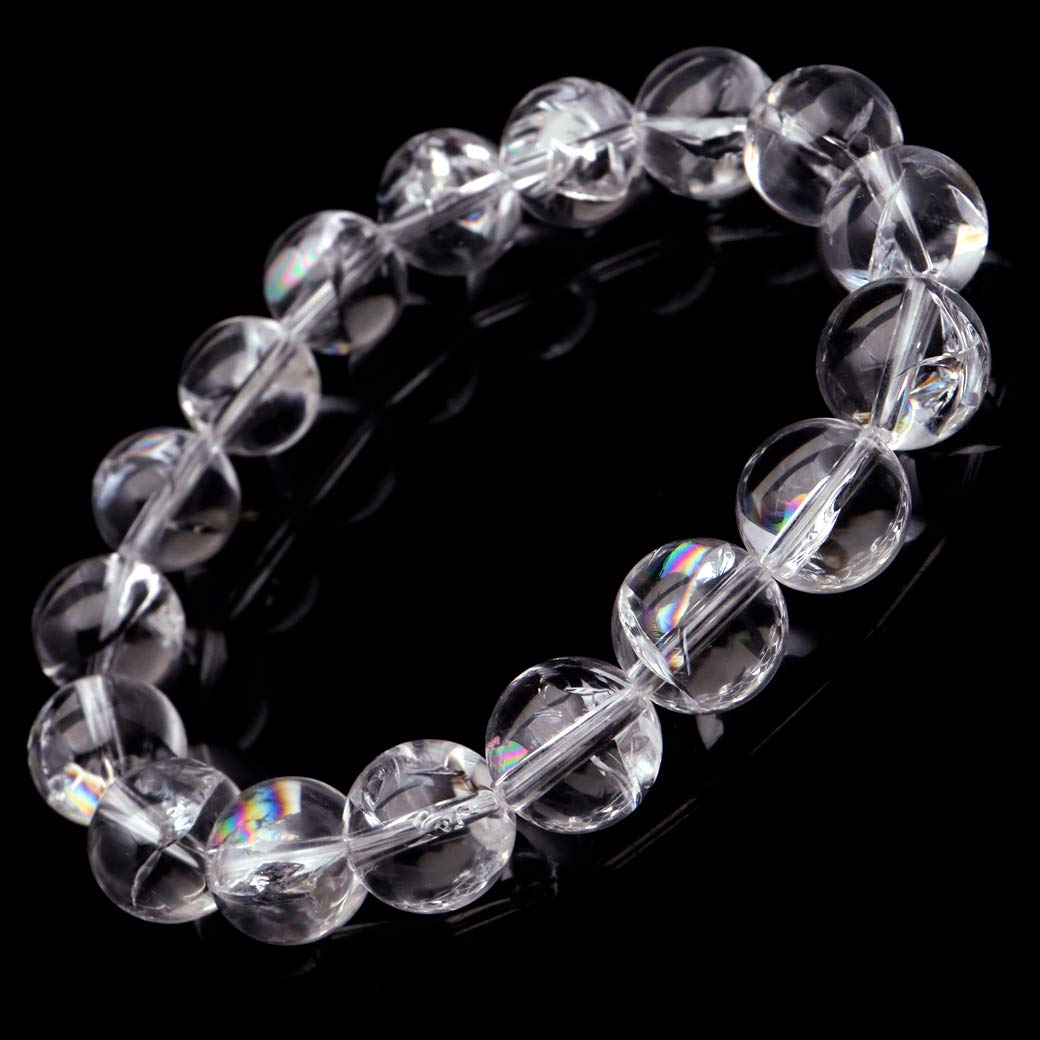 

Crystal Bracelet Iris Quartz Natural Rainbow 12mm Rainbow Natural Stone Power Stone Inner Diameter [GOLD STONE] Approx. 17.5cm