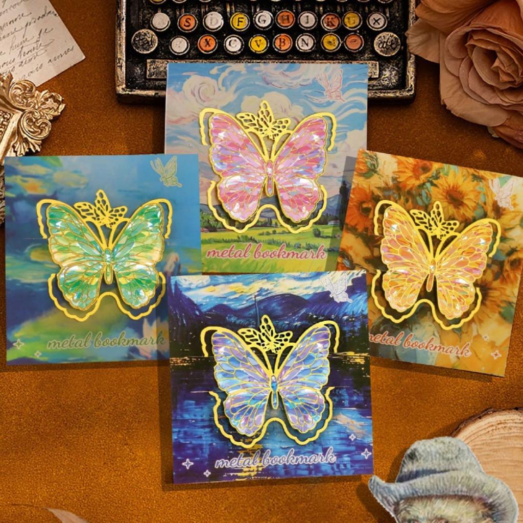 Van Gogh Oil Painting Butterfly Bookmark Book Page Insert Clips Book Maker Artistic Gift for Literature Lovers Writers Teachers