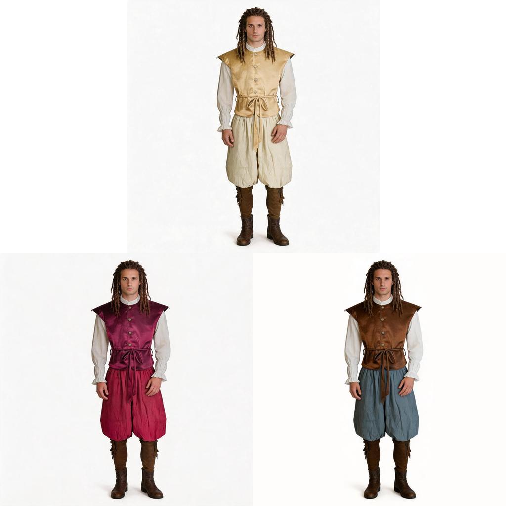 Renaissance Pirate Cosplay Outfit With Velour Material For Theatrical Events